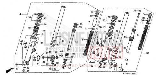 GABEL, VORNE (ST1100AT/AV/AW) ST1100AT de 1996